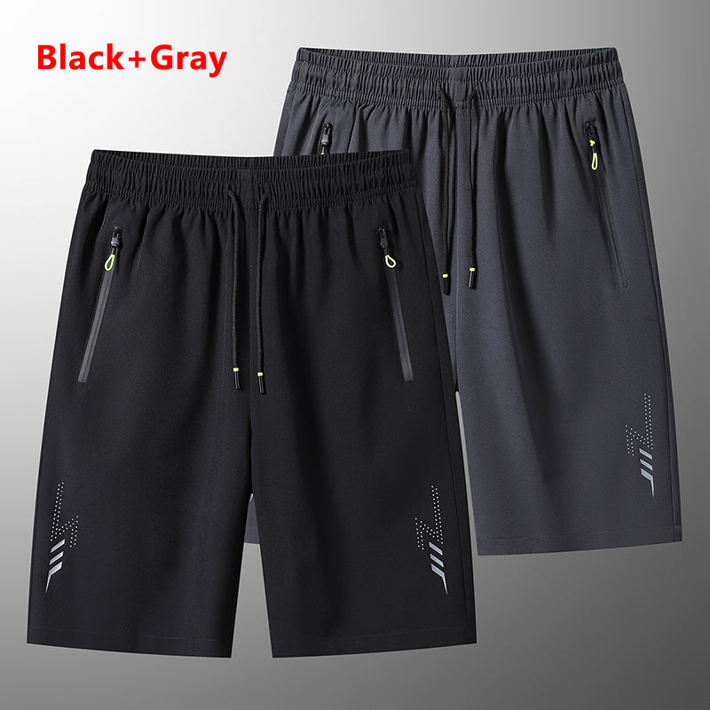 Men's Quick-Dry Athletic Performance Shorts – Lightweight Gym & Training Shorts with Zipper Pockets