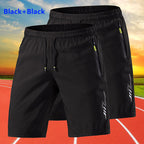 Men's Quick-Dry Athletic Performance Shorts – Lightweight Gym & Training Shorts with Zipper Pockets