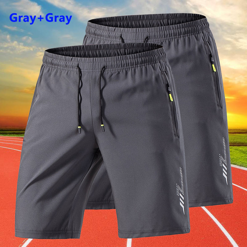Men's Quick-Dry Athletic Performance Shorts – Lightweight Gym & Training Shorts with Zipper Pockets