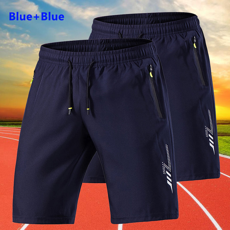 Men's Quick-Dry Athletic Performance Shorts – Lightweight Gym & Training Shorts with Zipper Pockets