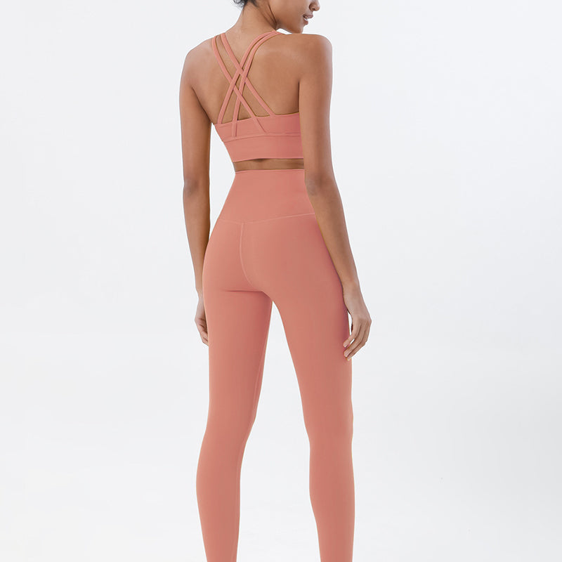 Premium High-Waist Seamless Yoga Set – Breathable Sports Bra & Leggings