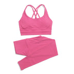 Premium High-Waist Seamless Yoga Set – Breathable Sports Bra & Leggings