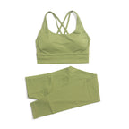 Premium High-Waist Seamless Yoga Set – Breathable Sports Bra & Leggings