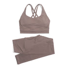 Premium High-Waist Seamless Yoga Set – Breathable Sports Bra & Leggings