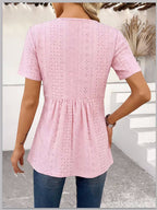Women's Solid Color Simple Loose Round Neck Short Sleeve