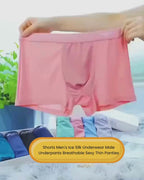 Premium Men’s Ice Silk Seamless Antibacterial Underwear (Pack of 4/5)