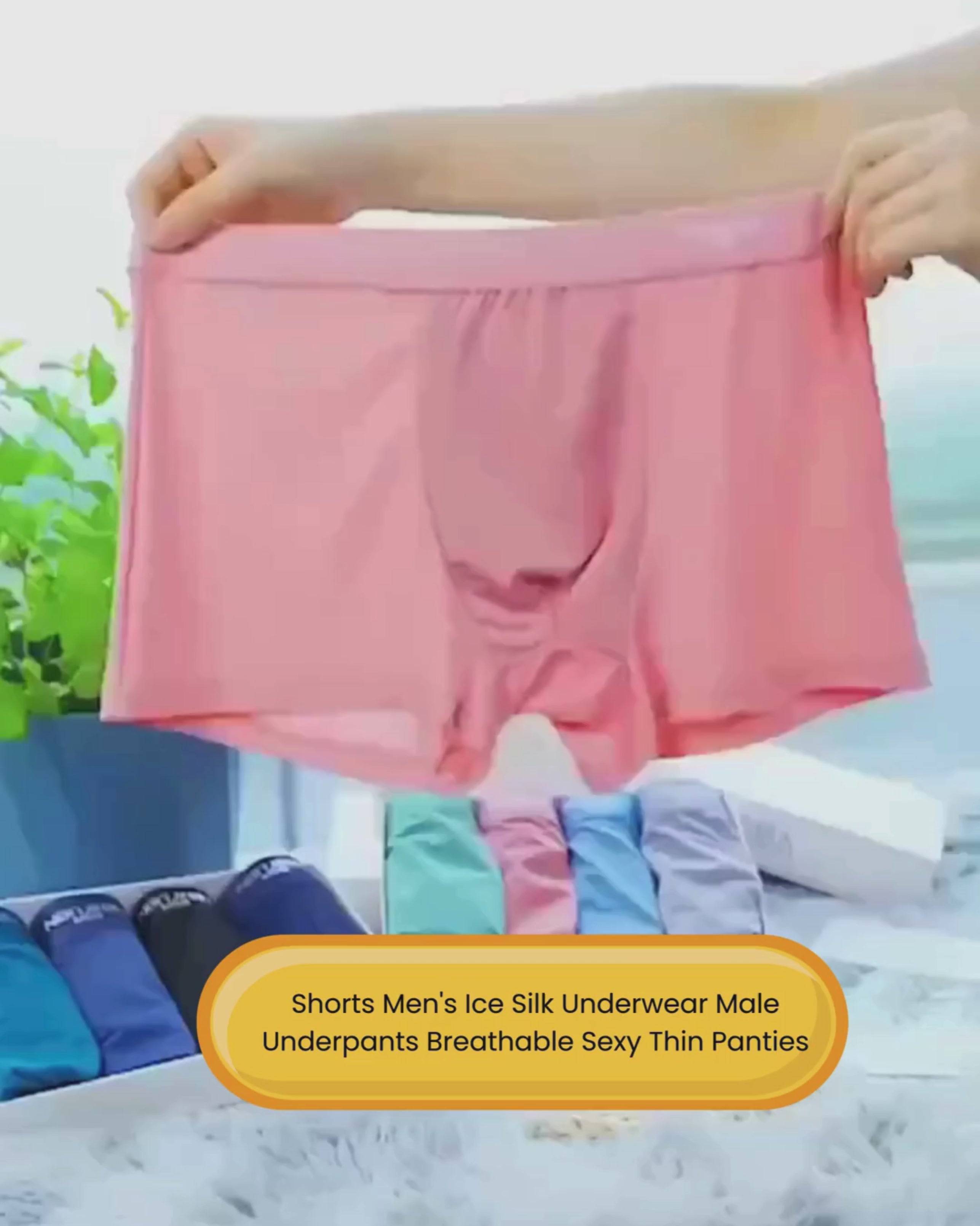 Premium Men’s Ice Silk Seamless Antibacterial Underwear (Pack of 4/5)