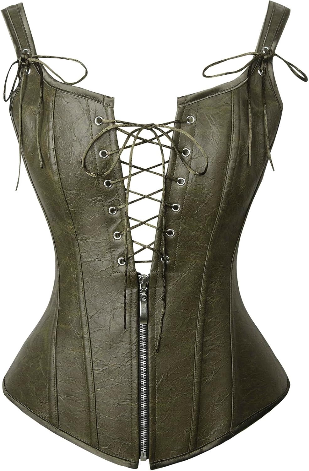 Leather Look Lace-Up Corset Top for Women – Stylish Party & Night Out Outfit