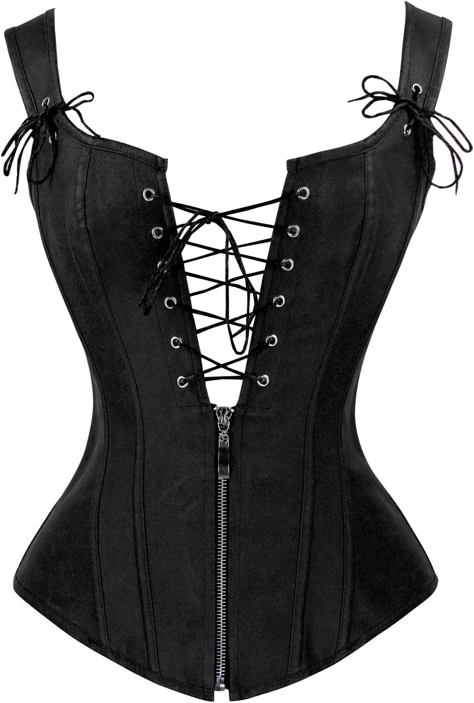 Leather Look Lace-Up Corset Top for Women – Stylish Party & Night Out Outfit