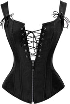 Leather Look Lace-Up Corset Top for Women – Stylish Party & Night Out Outfit