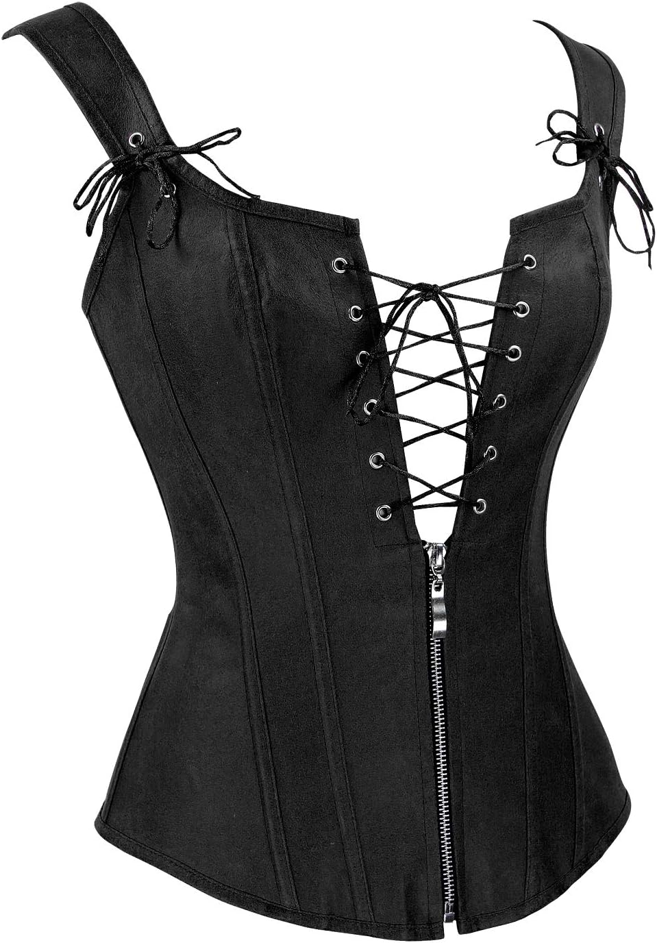 Leather Look Lace-Up Corset Top for Women – Stylish Party & Night Out Outfit