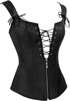Leather Look Lace-Up Corset Top for Women – Stylish Party & Night Out Outfit