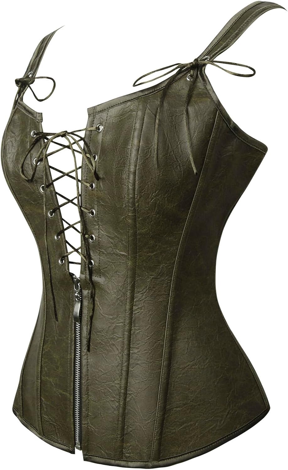 Leather Look Lace-Up Corset Top for Women – Stylish Party & Night Out Outfit