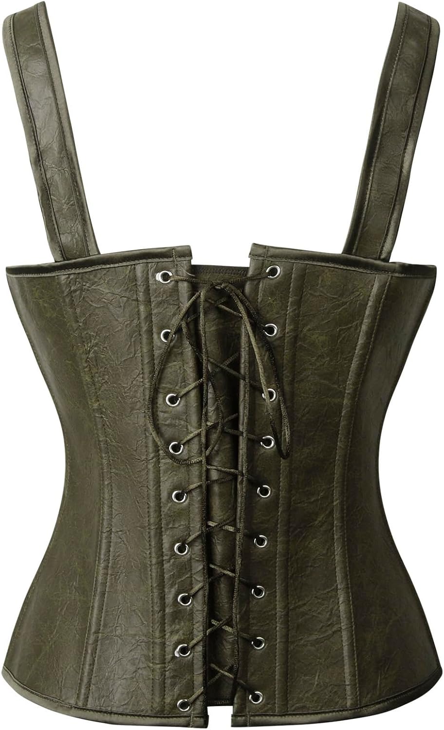 Leather Look Lace-Up Corset Top for Women – Stylish Party & Night Out Outfit