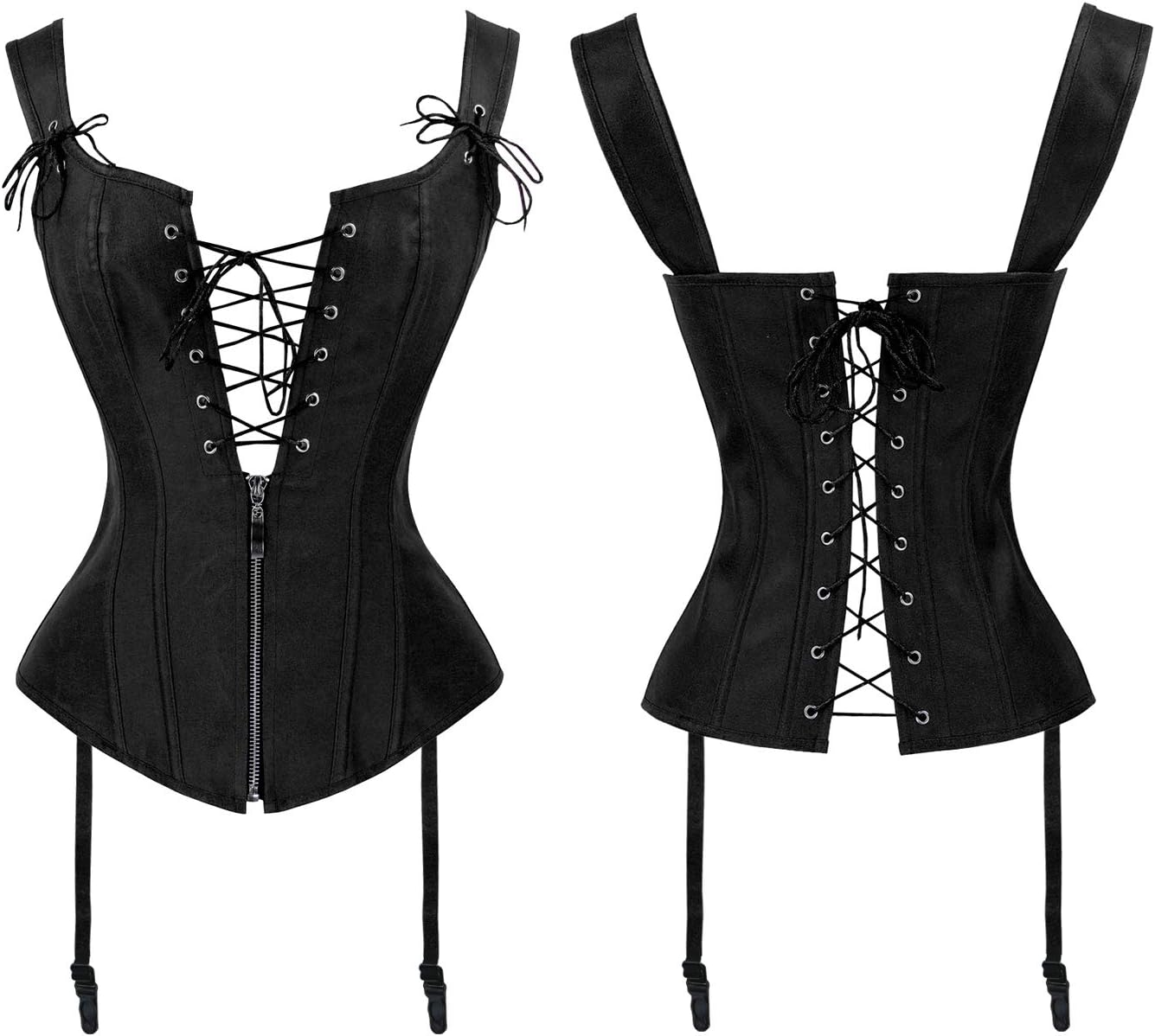Leather Look Lace-Up Corset Top for Women – Stylish Party & Night Out Outfit